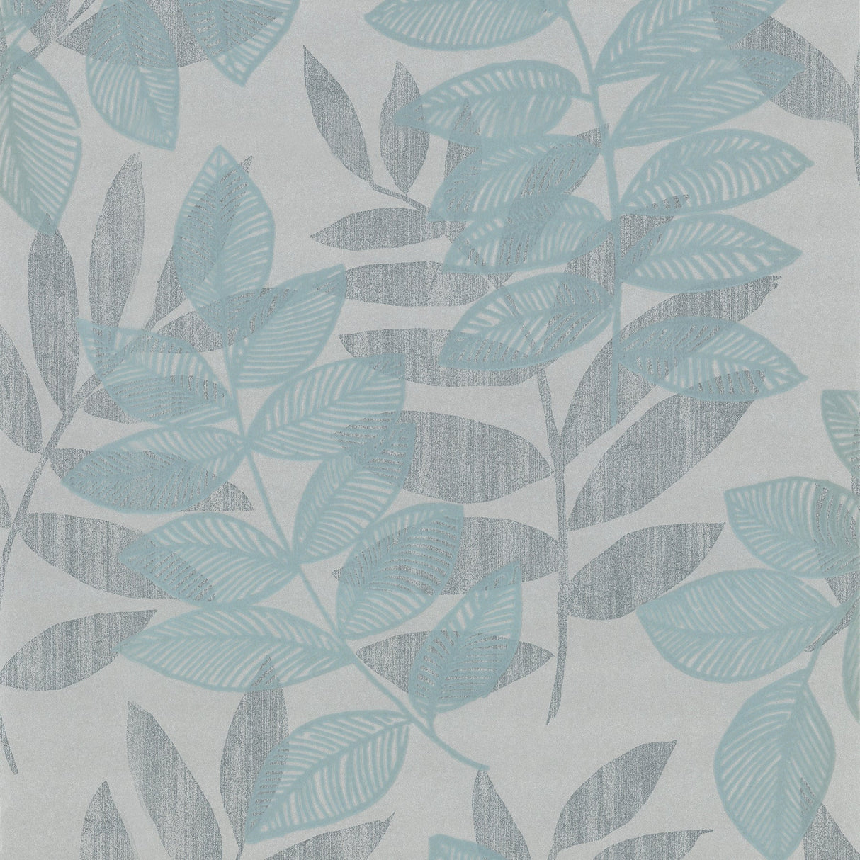 A-Street Prints 2793-87323 Chimera Turquoise Flocked Leaf Wallpaper