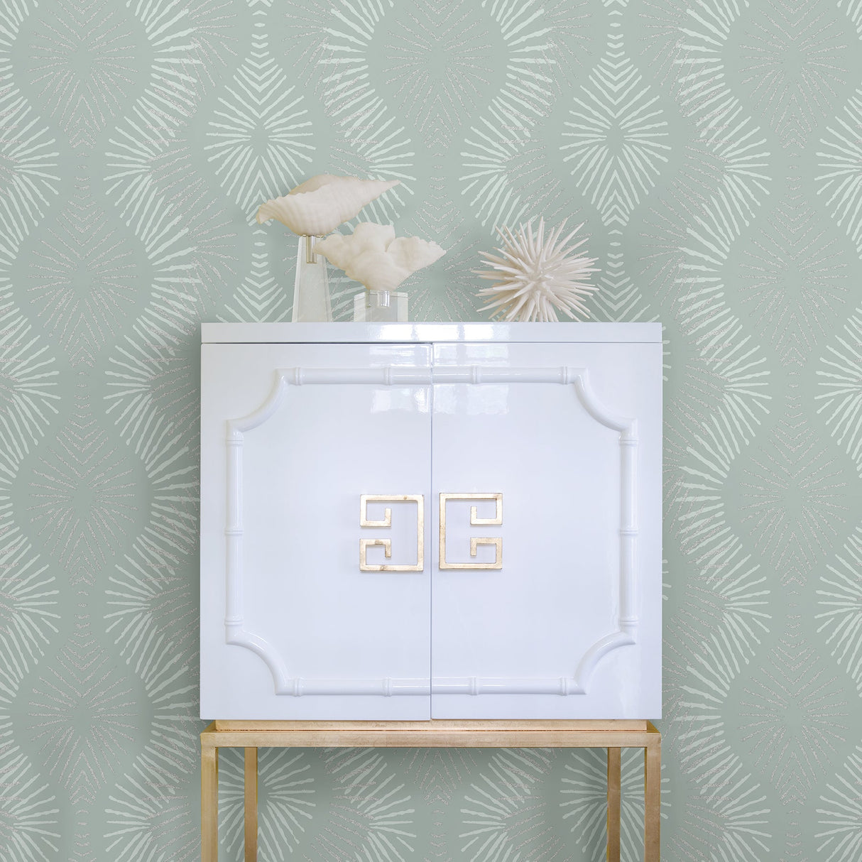 A-Street Prints 2793-87324 Feliz Seafoam Beaded Ogee Wallpaper