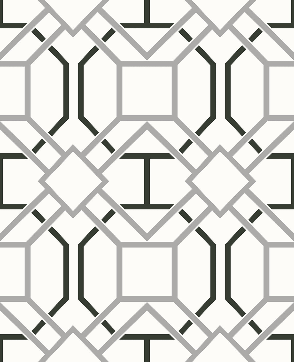 Advantage 2809-87705 Dauphin Off-White Lattice Wallpaper