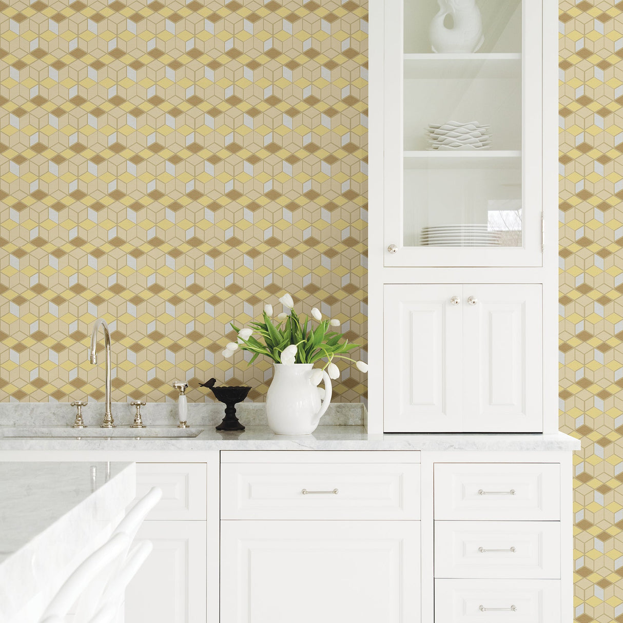 Advantage 2809-IH18101 Joanne Mustard Blox Wallpaper