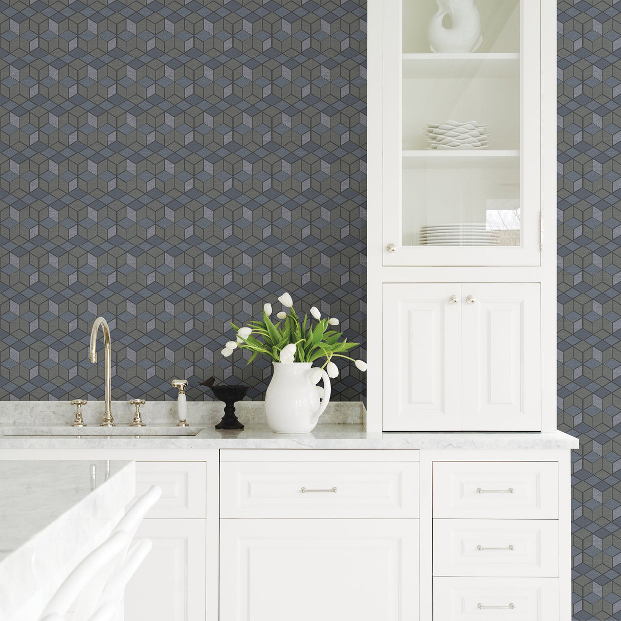 Advantage 2809-IH18106 Joanne Taupe Blox Wallpaper