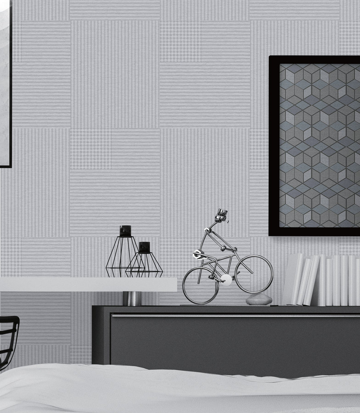 Advantage 2809-IH18401A Ronald Off-White Squares Wallpaper