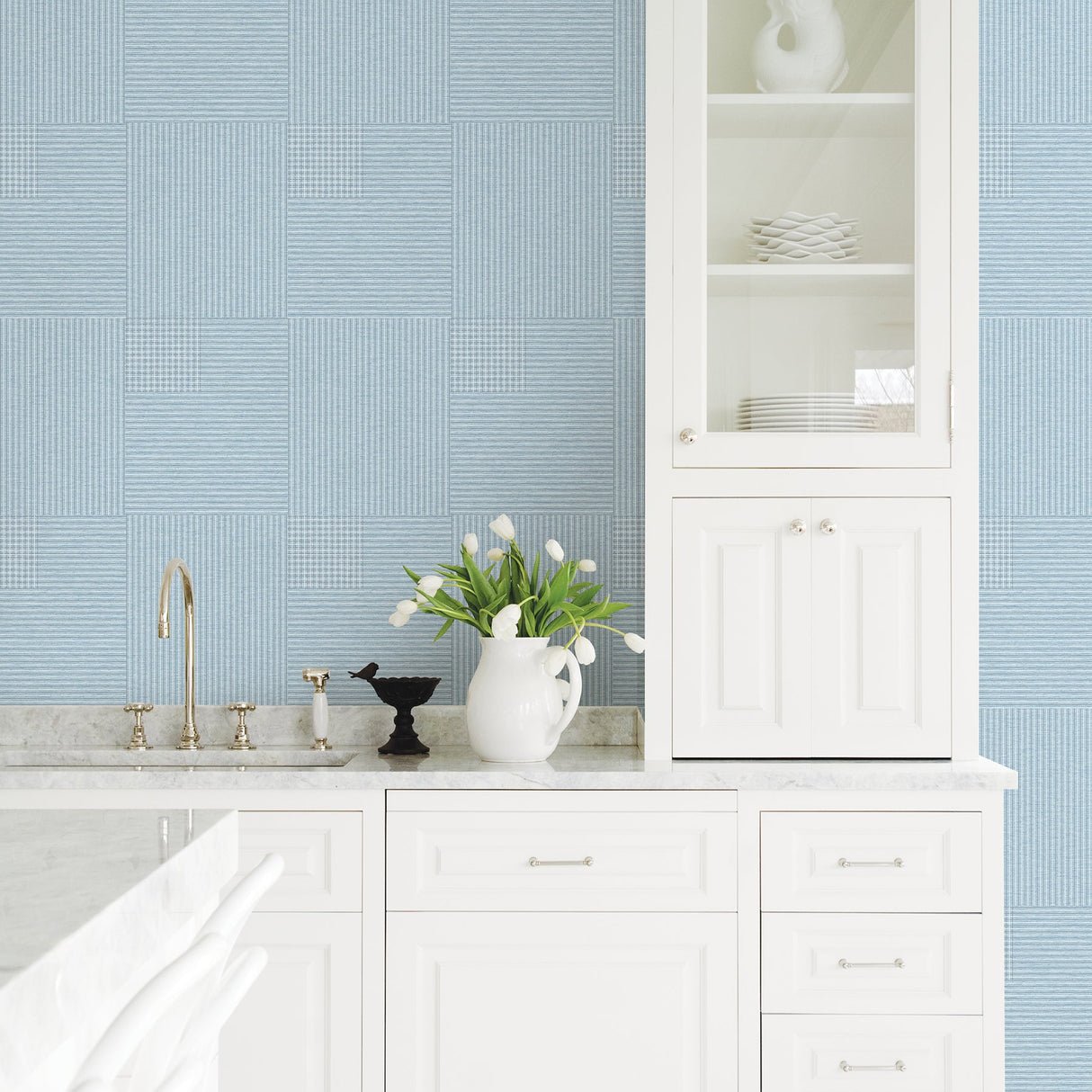 Advantage 2809-IH18406A Ronald Blue Squares Wallpaper