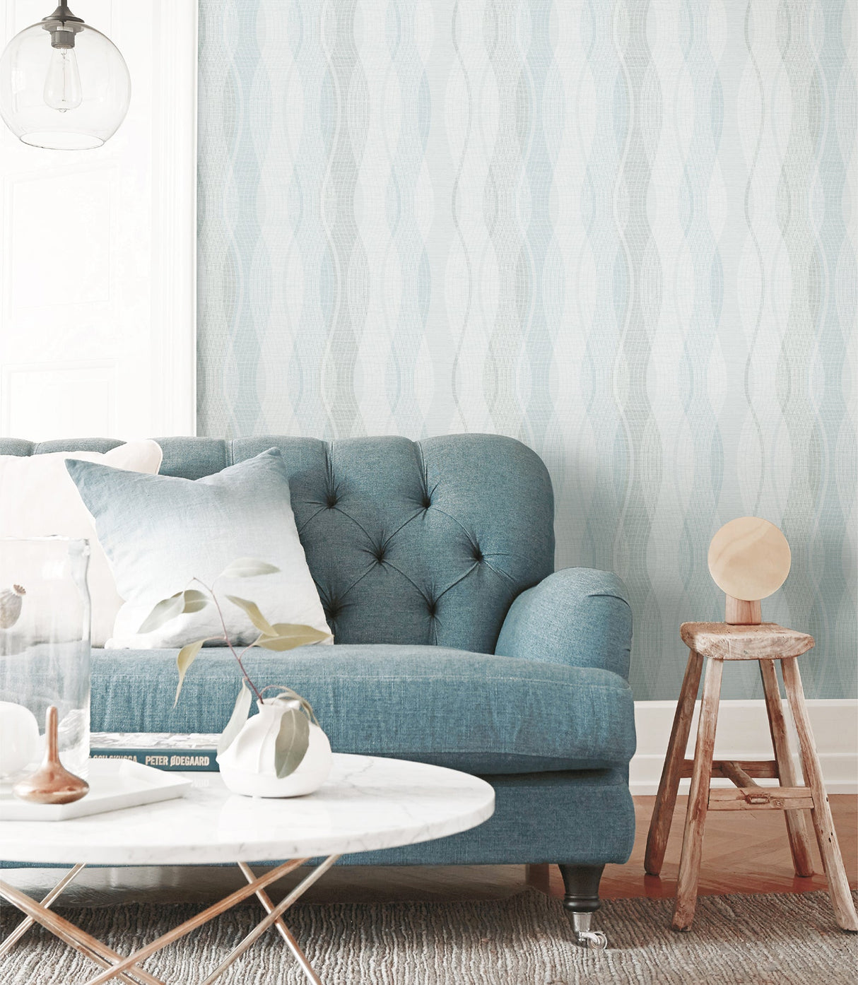 Advantage 2809-IH20005 Jenner Light Green Wave Wallpaper