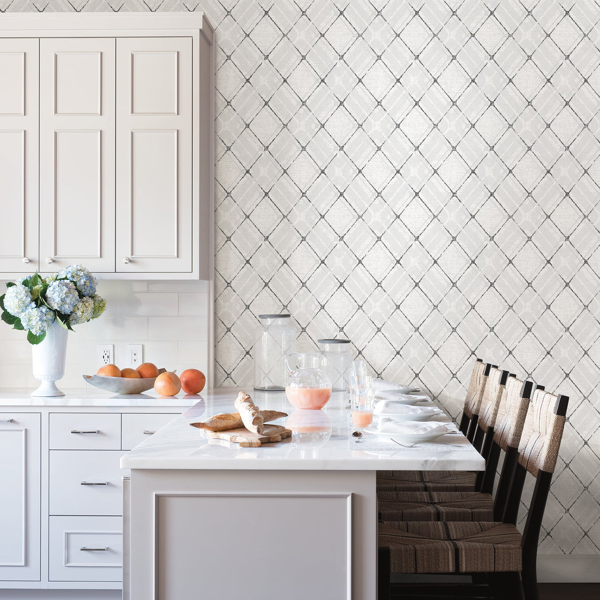 Advantage 2809-IH20043 Hadley Grey Argyle Wallpaper