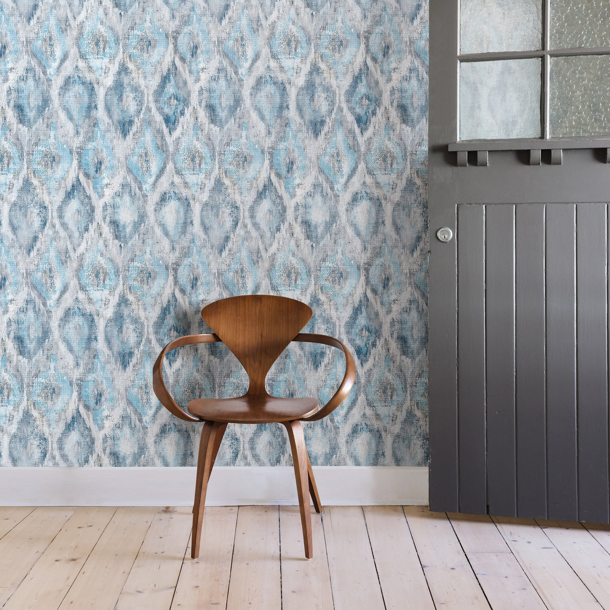 Advantage 2809-SH01104 Gilboa Blue Ikat Wallpaper