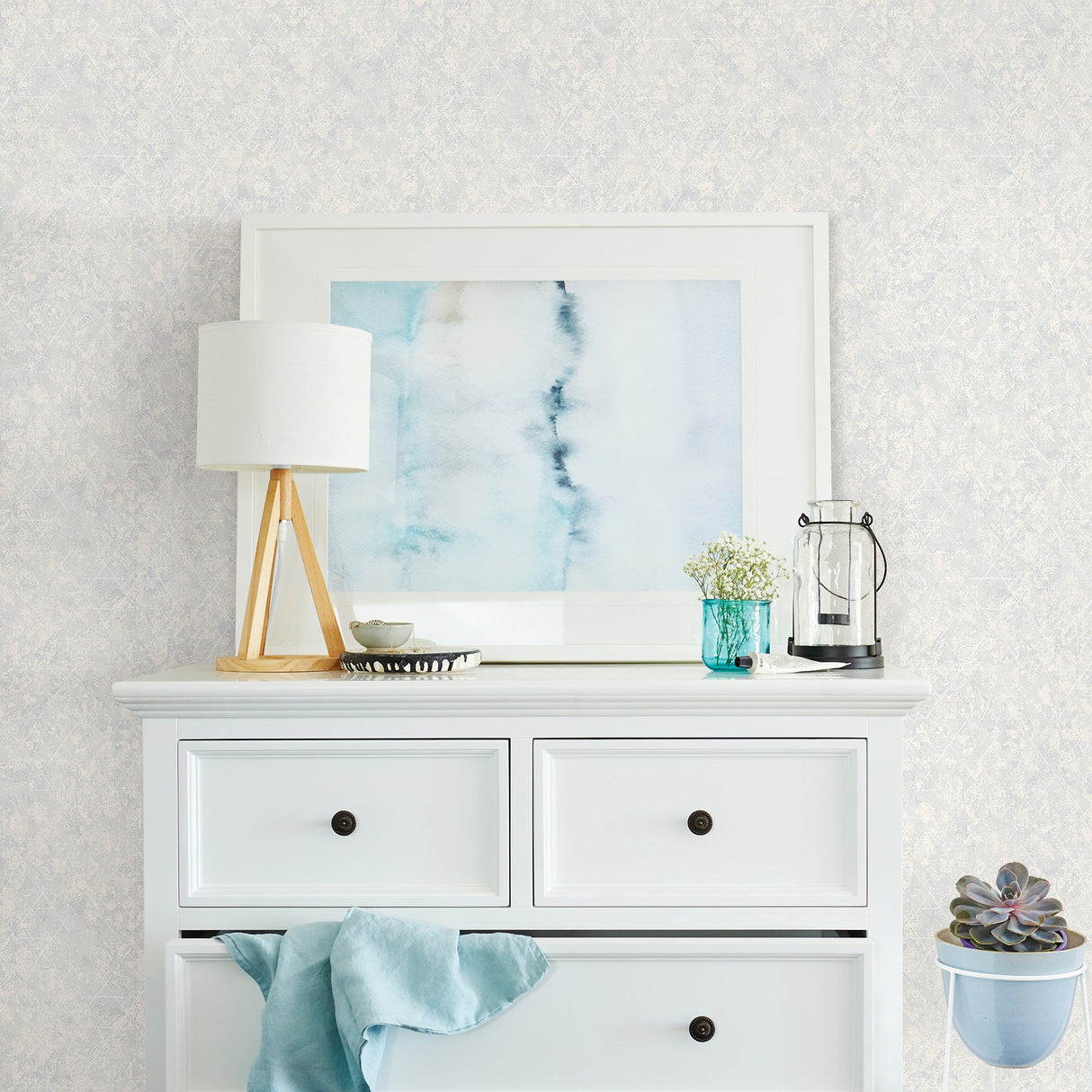 Advantage 2809-XSS0103 Jessica Light Blue Geometric Wallpaper