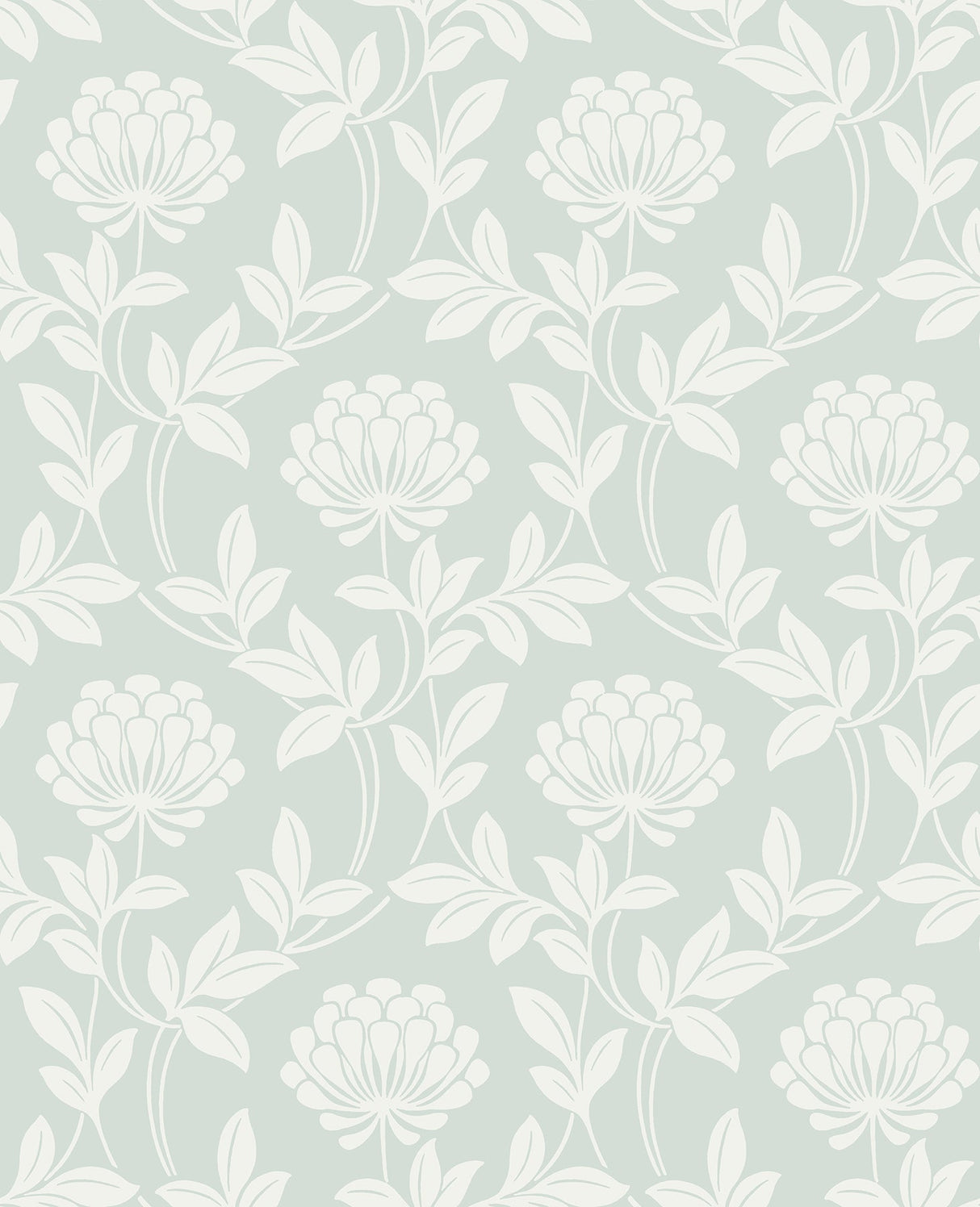 Advantage 2810-87718 Ogilvy Seafoam Floral Wallpaper