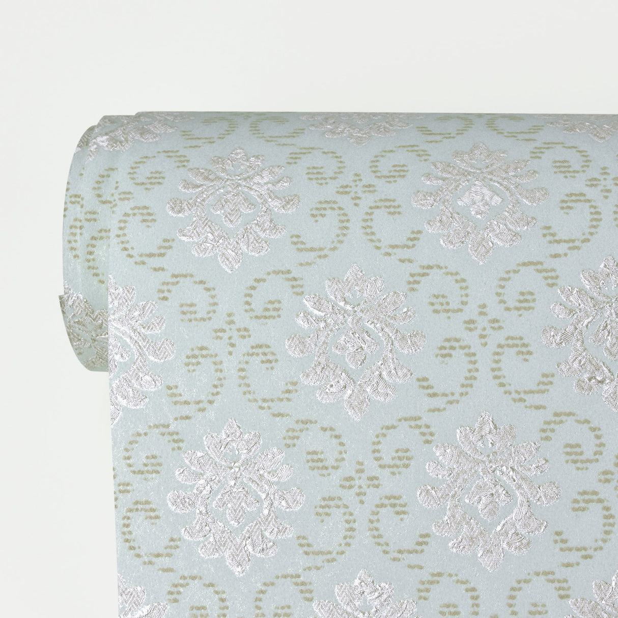 Advantage 2810-BLW11004 Madelyn Turquoise Small Damask Wallpaper