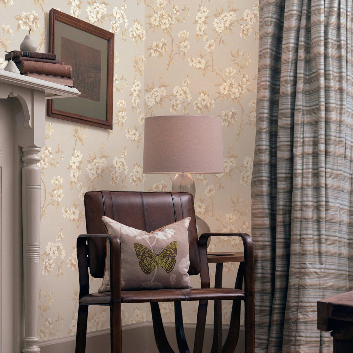 Advantage 2810-C360503 Ellen Beige Floral Wallpaper