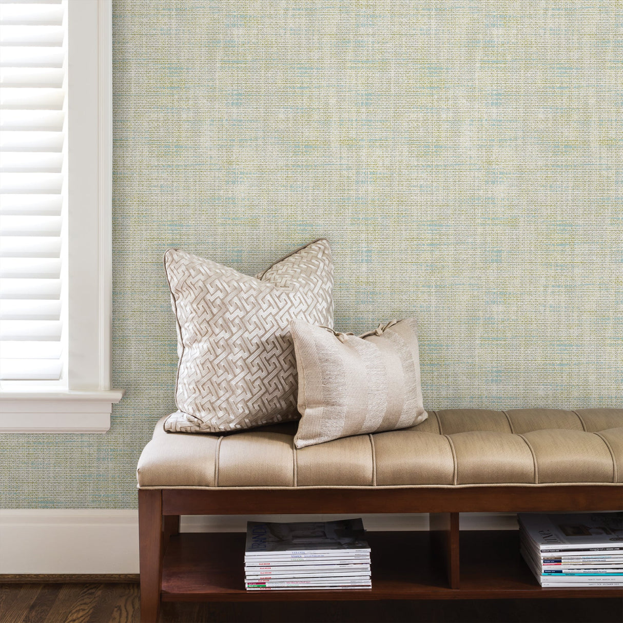 Advantage 2810-IH20030 Leah Teal Texture Wallpaper