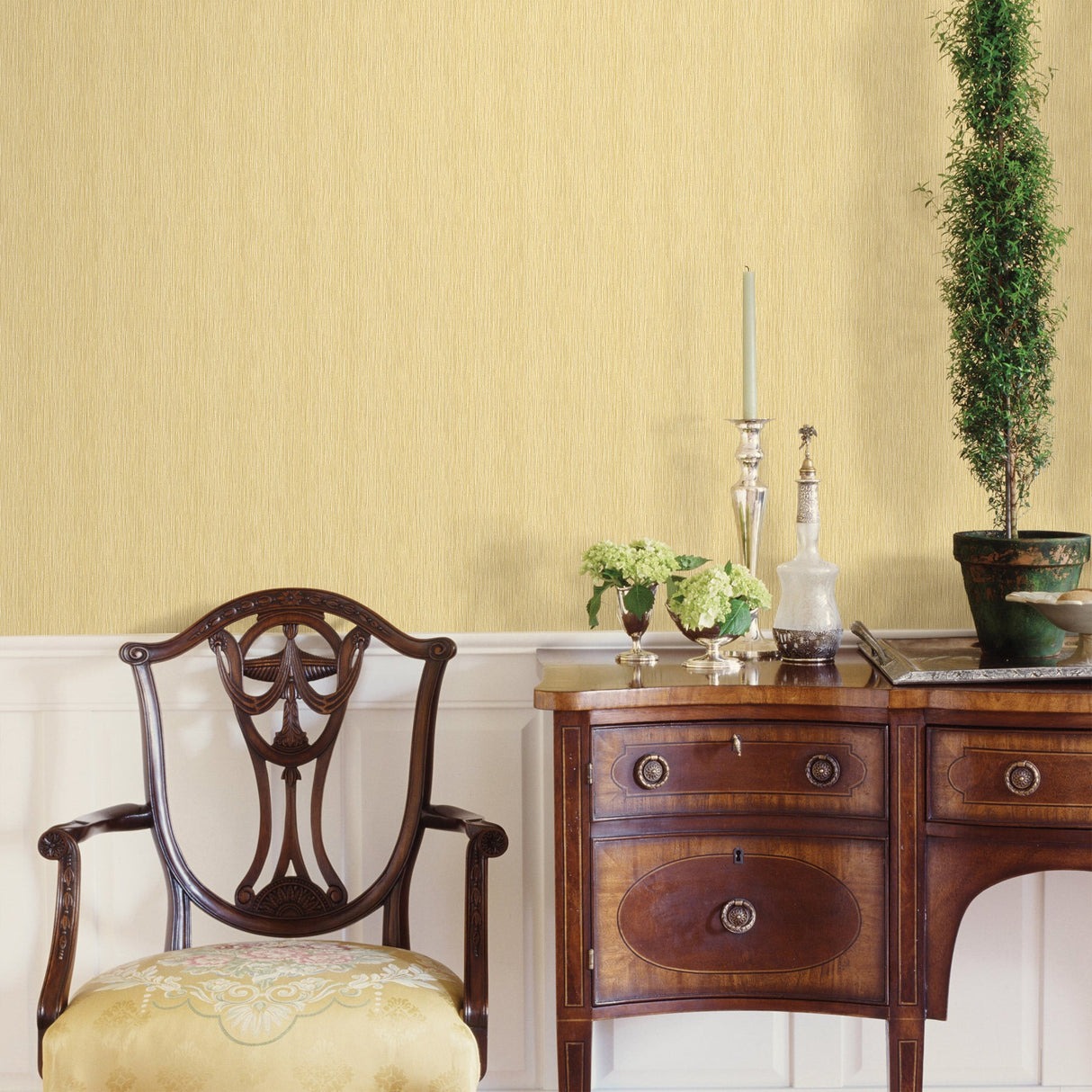 Advantage 2810-IH20123 Hayley Yellow Stria Wallpaper