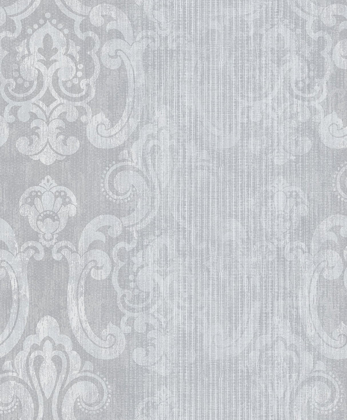 Advantage 2810-SH01043 Ariana Silver Striped Damask Wallpaper