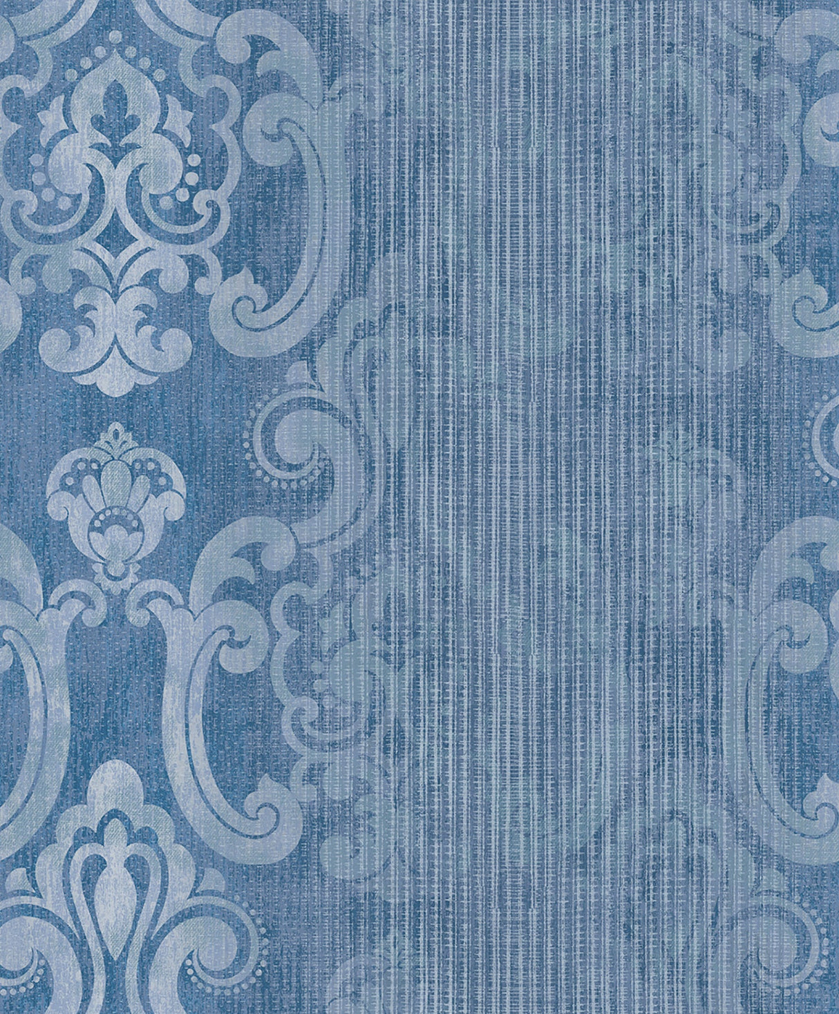 Advantage 2810-SH01044 Ariana Dark Blue Striped Damask Wallpaper