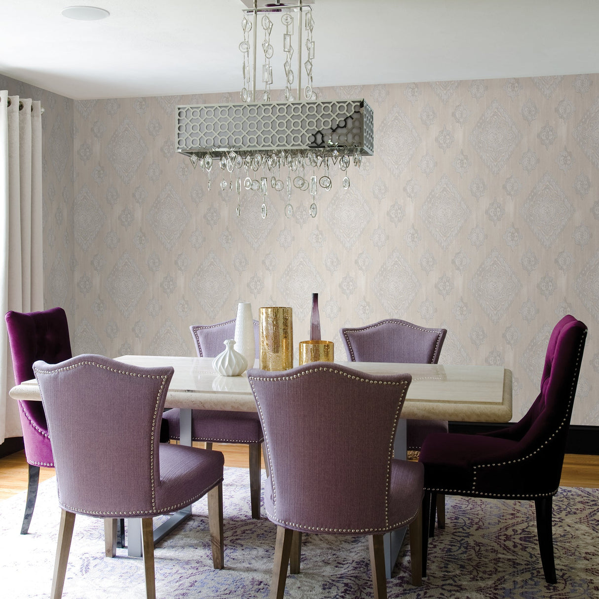 Advantage 2810-SH01071 Leana Dove Medallion Wallpaper