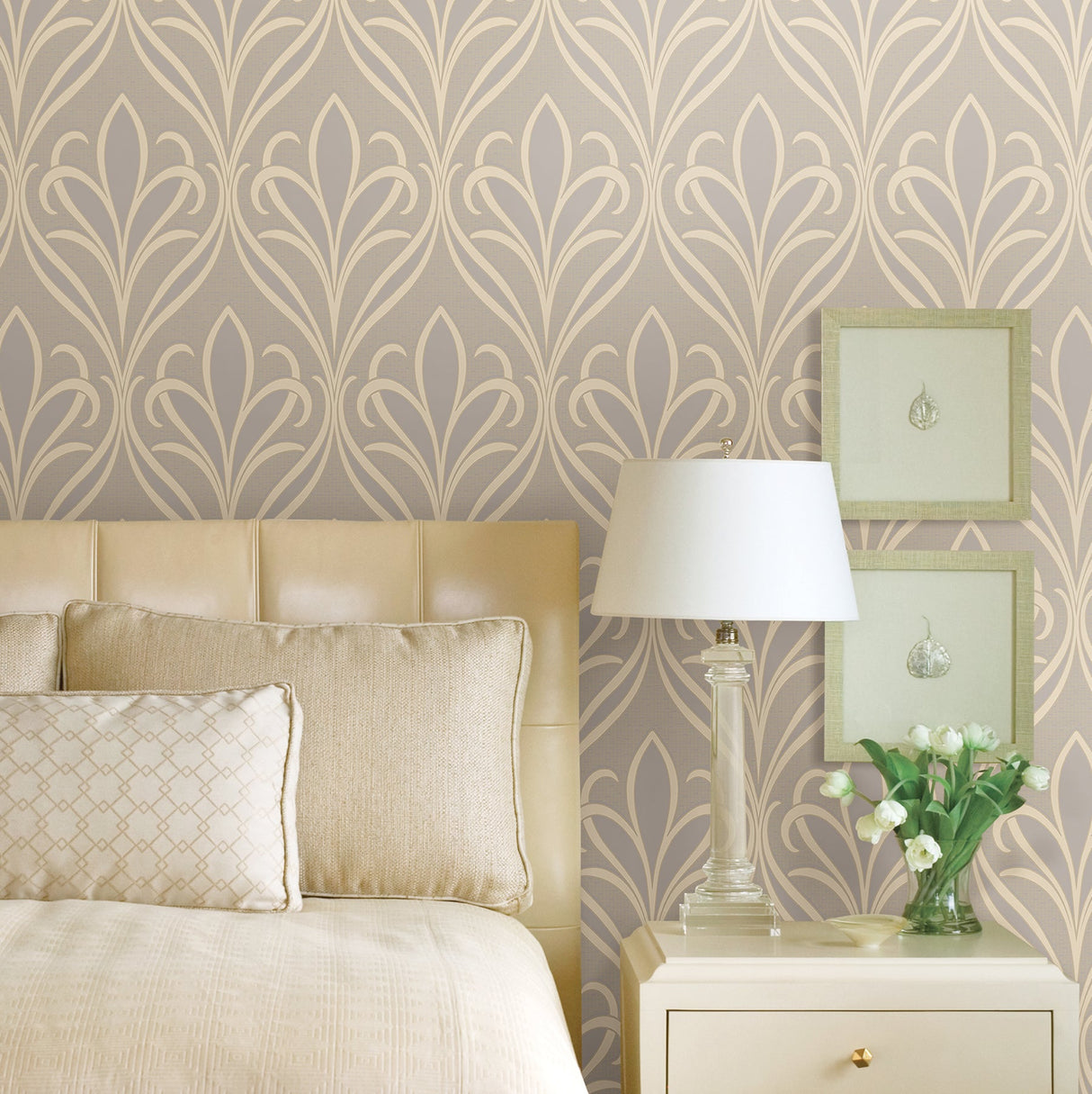 Advantage 2810-XSS0506 Vivian Grey Nouveau Damask Wallpaper