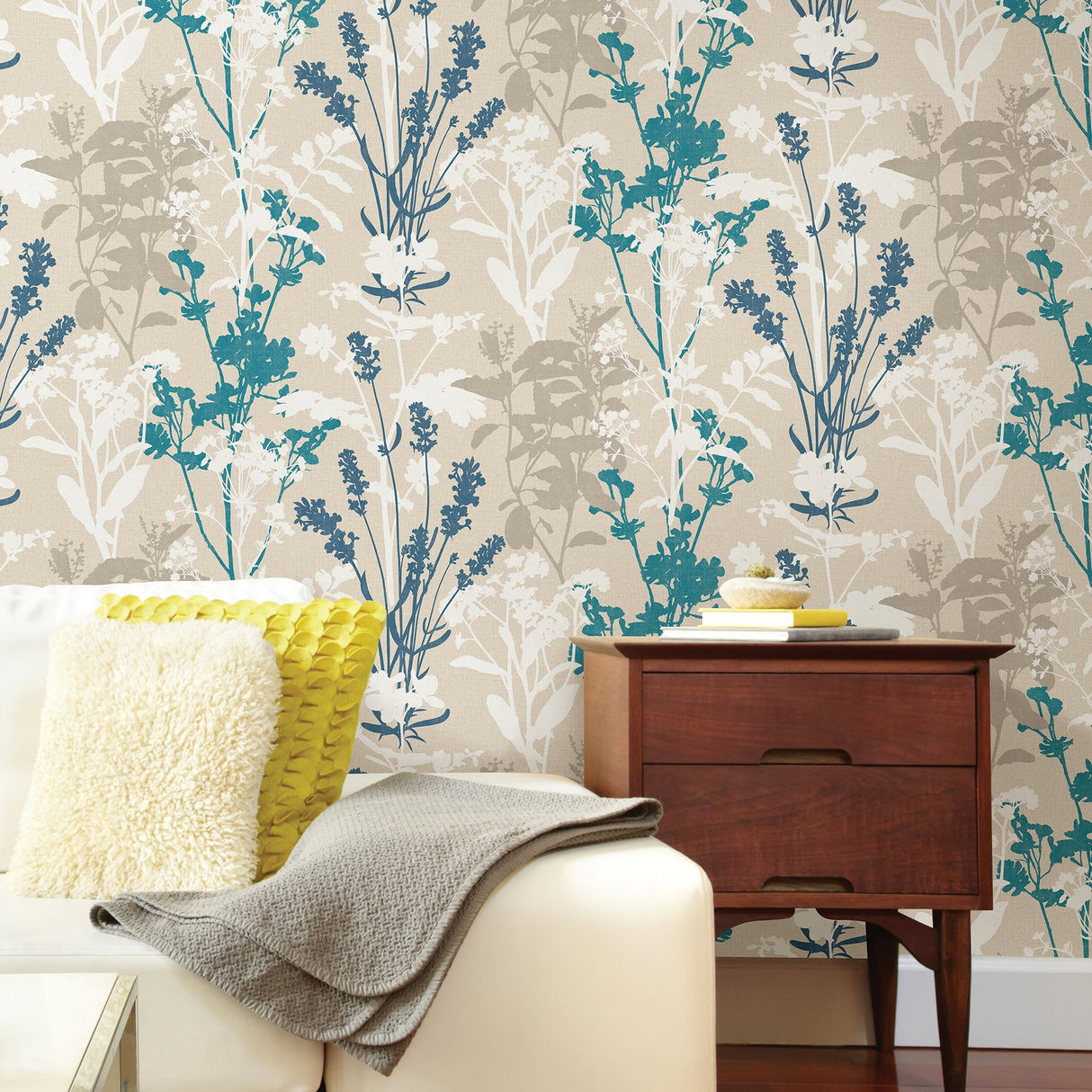 Advantage 2811-24572 Santa Lucia Blue Wild Flowers Wallpaper