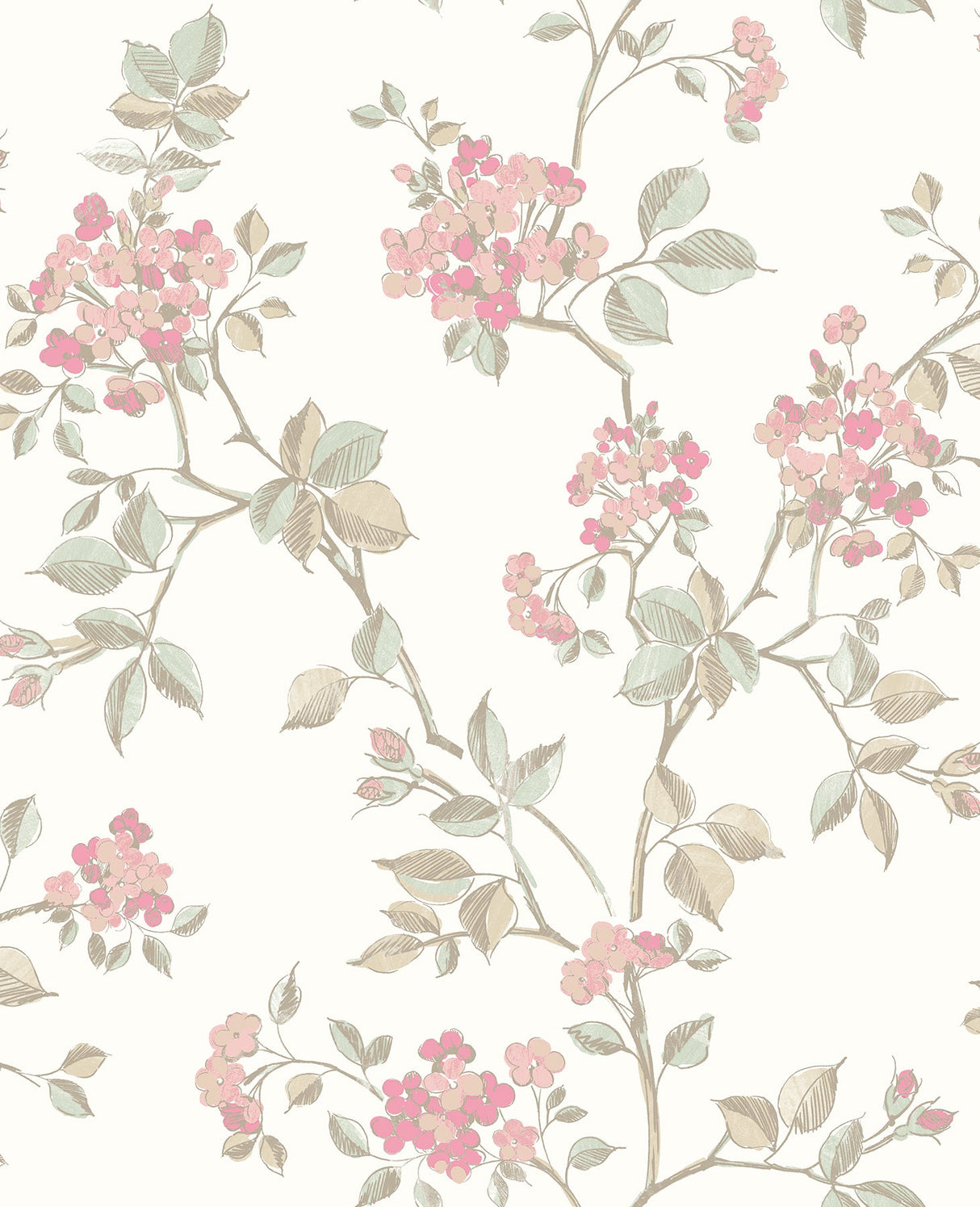 Advantage 2811-87719 Parry Pink Floral Wallpaper