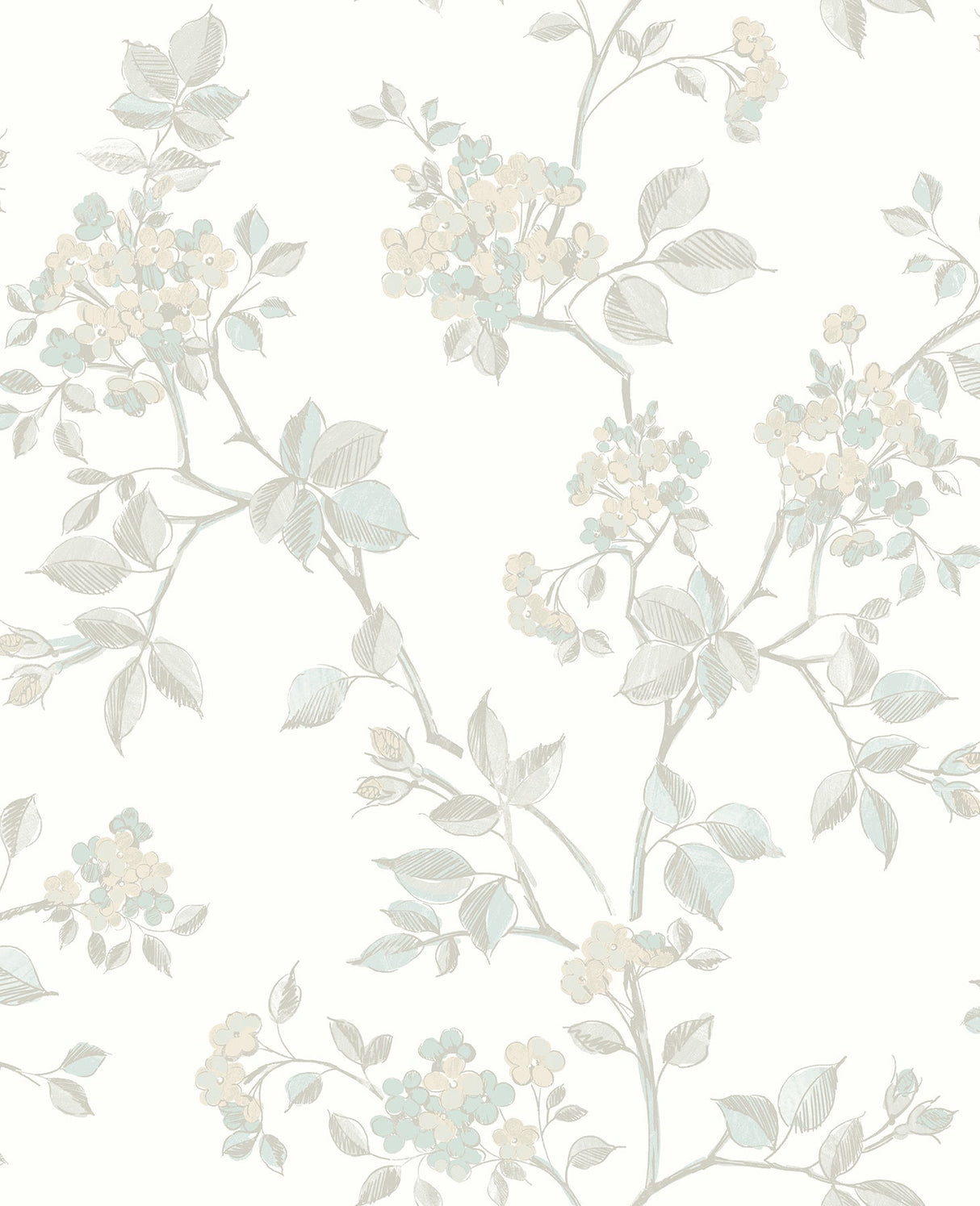 Advantage 2811-87721 Parry Light Grey Floral Wallpaper