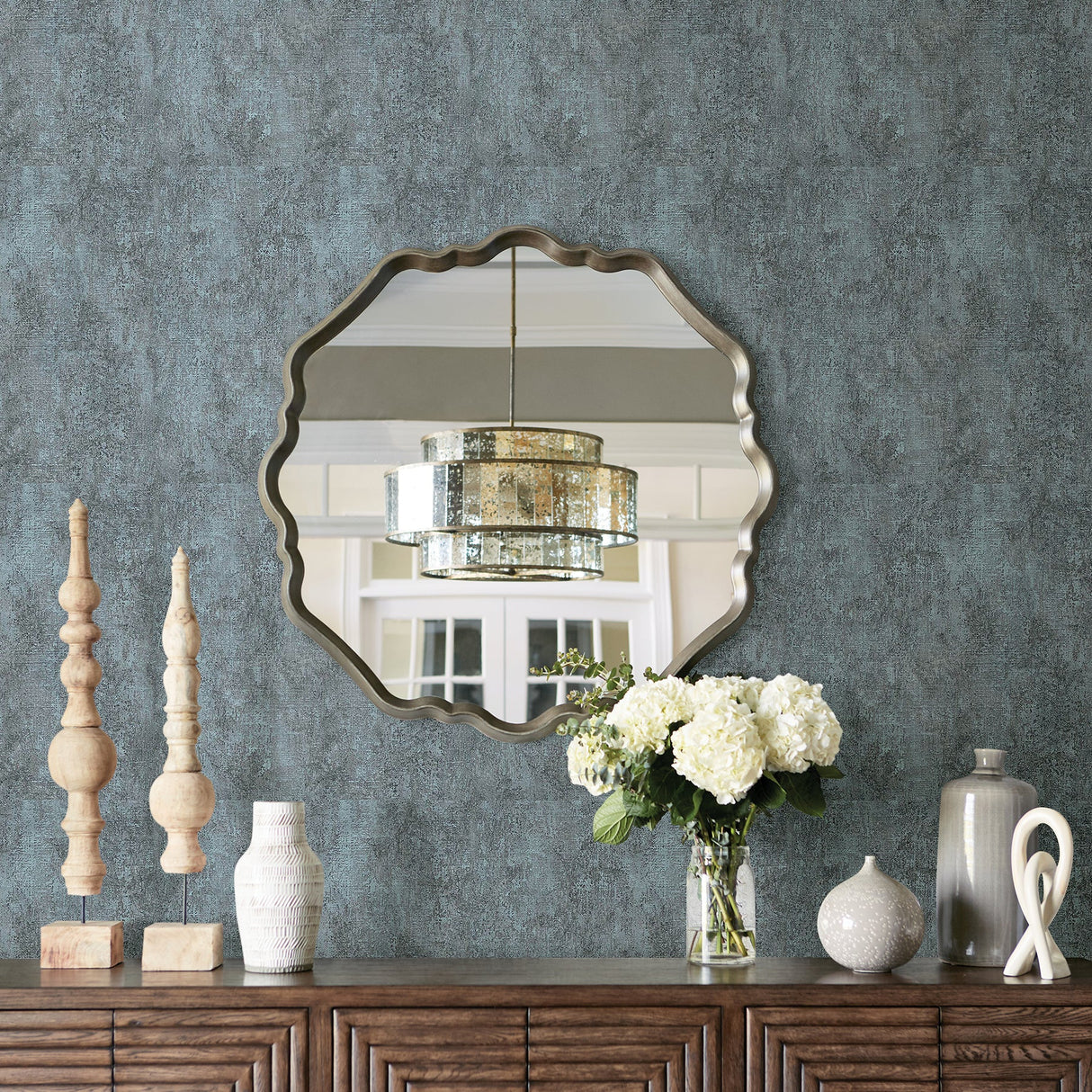 Advantage 2811-JY11204 Stark Teal Texture Wallpaper