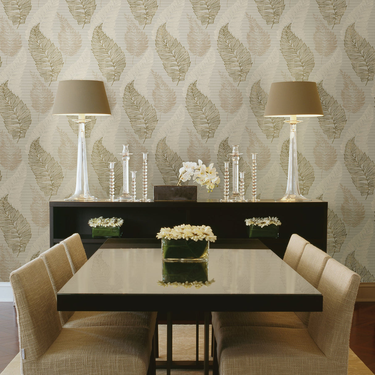 Advantage 2811-JY11404 Rosemary Khaki Leaf Wallpaper