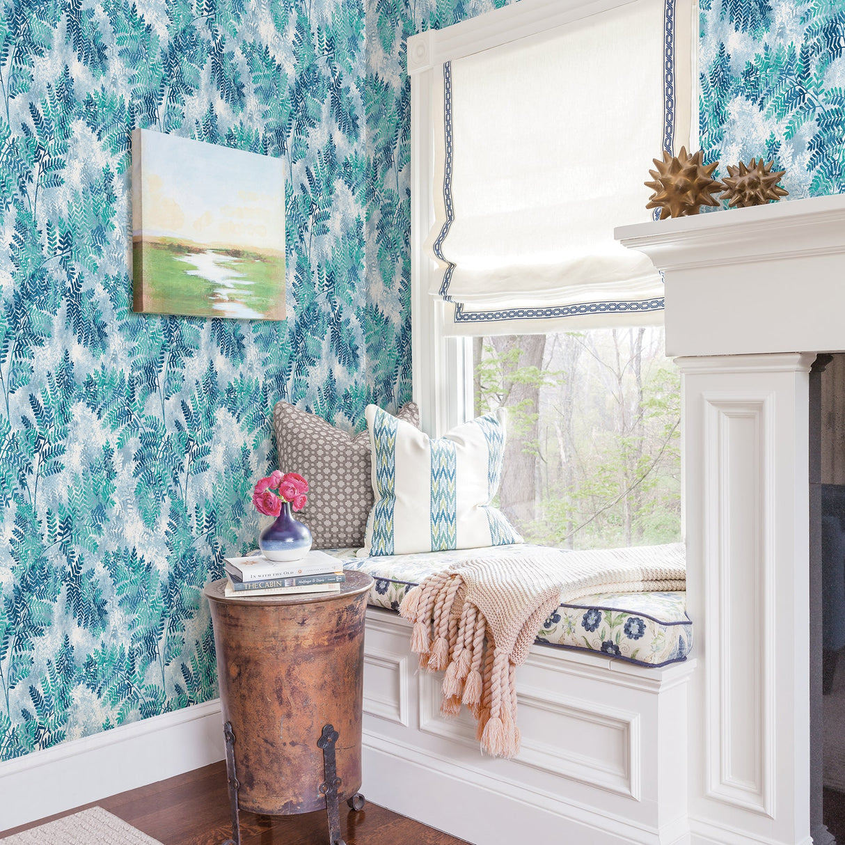 Advantage 2811-LV04350 Cyathea Blue Fern Wallpaper