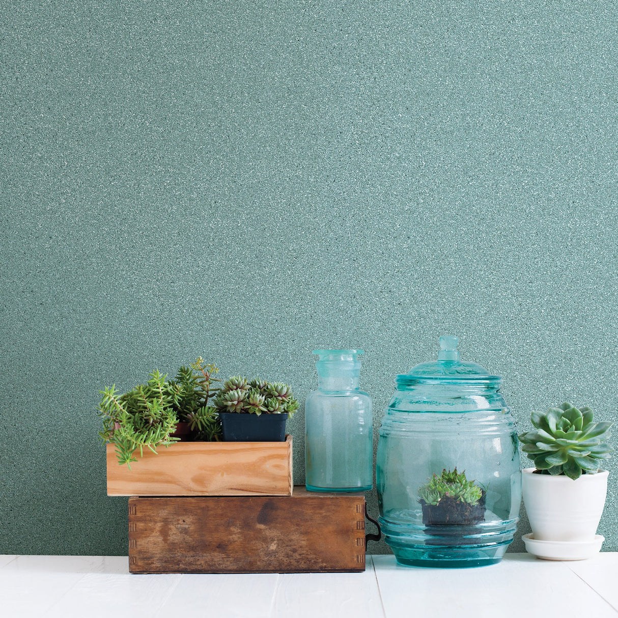 Advantage 2812-41689 Sparkle Turquoise Glitter Wallpaper