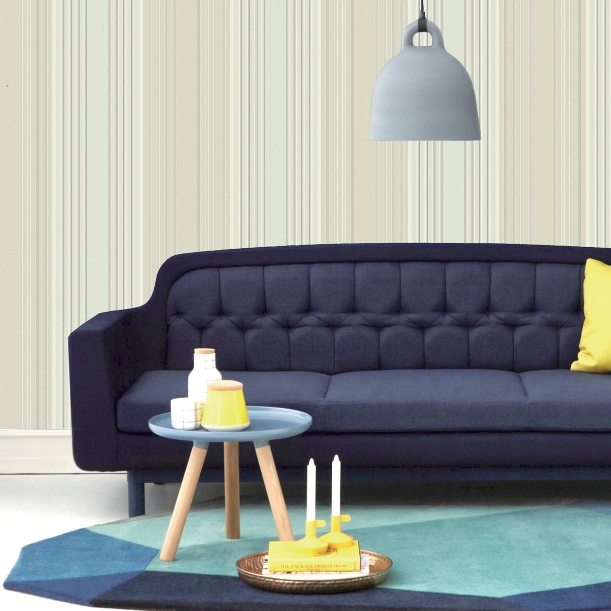 Advantage 2812-BLW10203 Vickie Turquoise Stripe Wallpaper