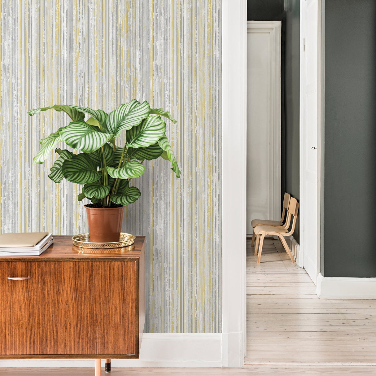 Advantage 2812-BLW20401 Savanna Sage Stripe Wallpaper