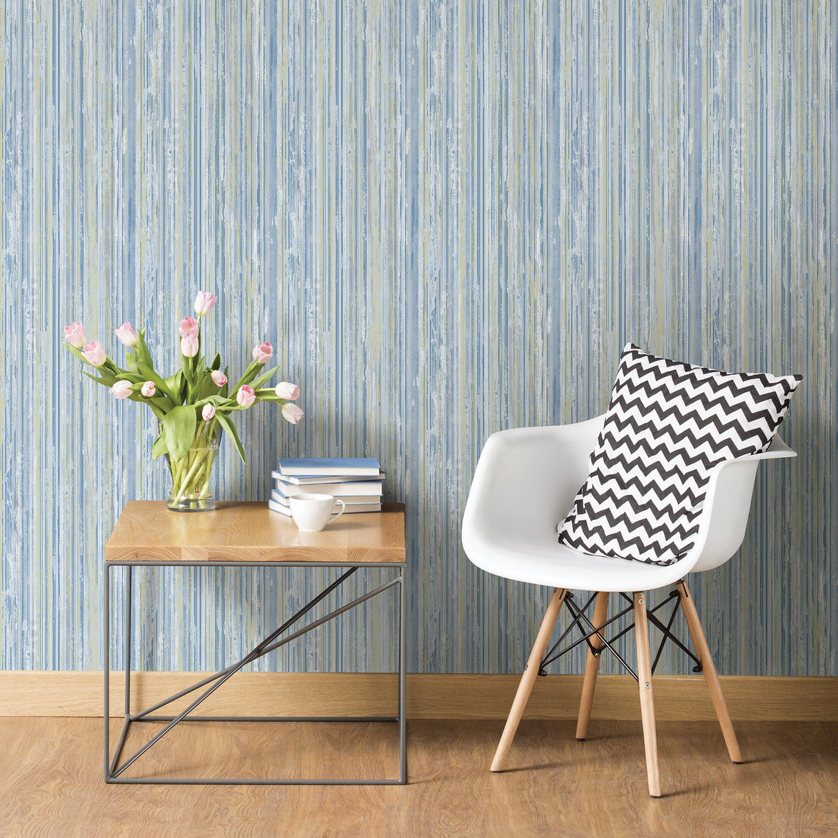 Advantage 2812-BLW20404 Savanna Blue Stripe Wallpaper