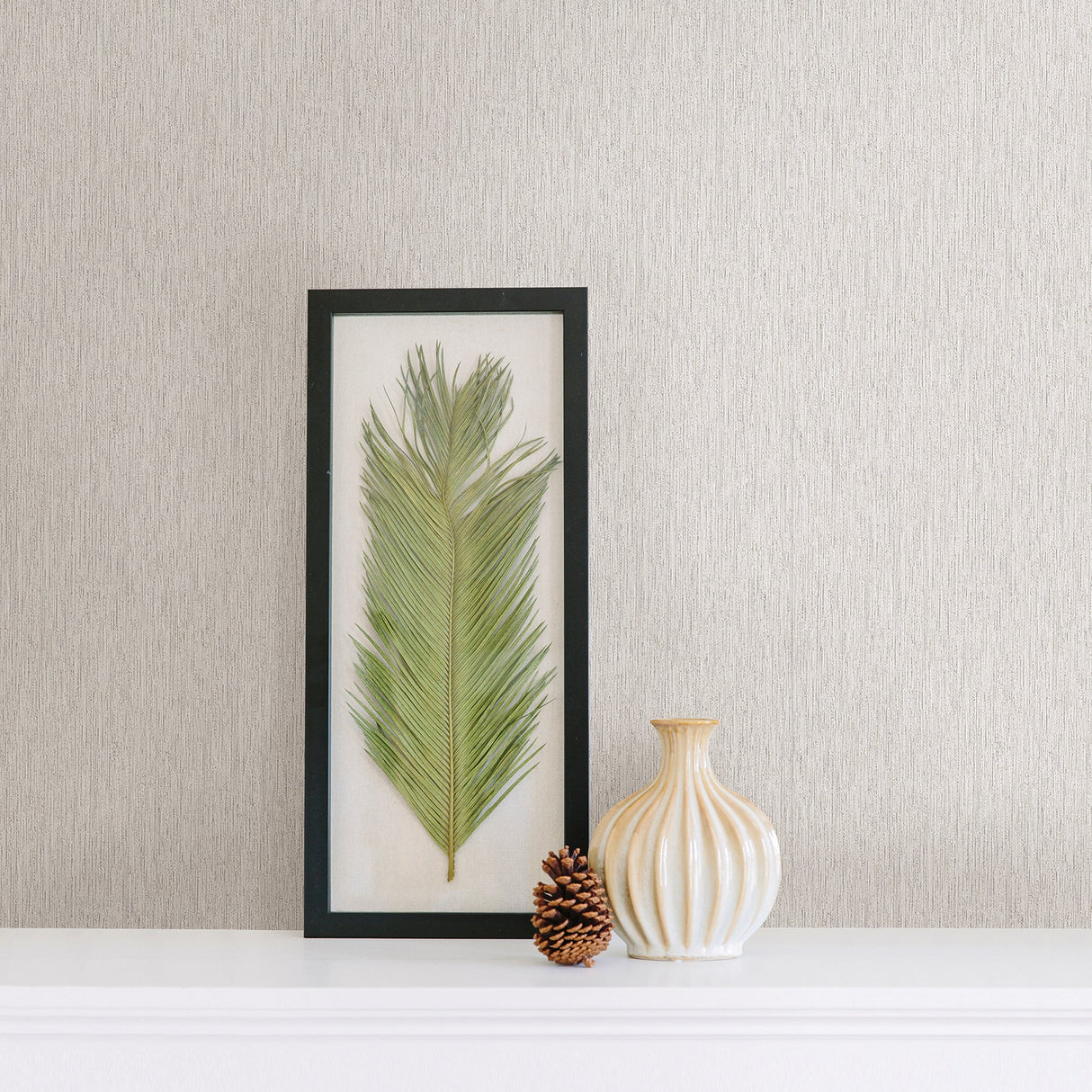 Advantage 2812-IH18401C Lorian Taupe Vertical Texture Wallpaper