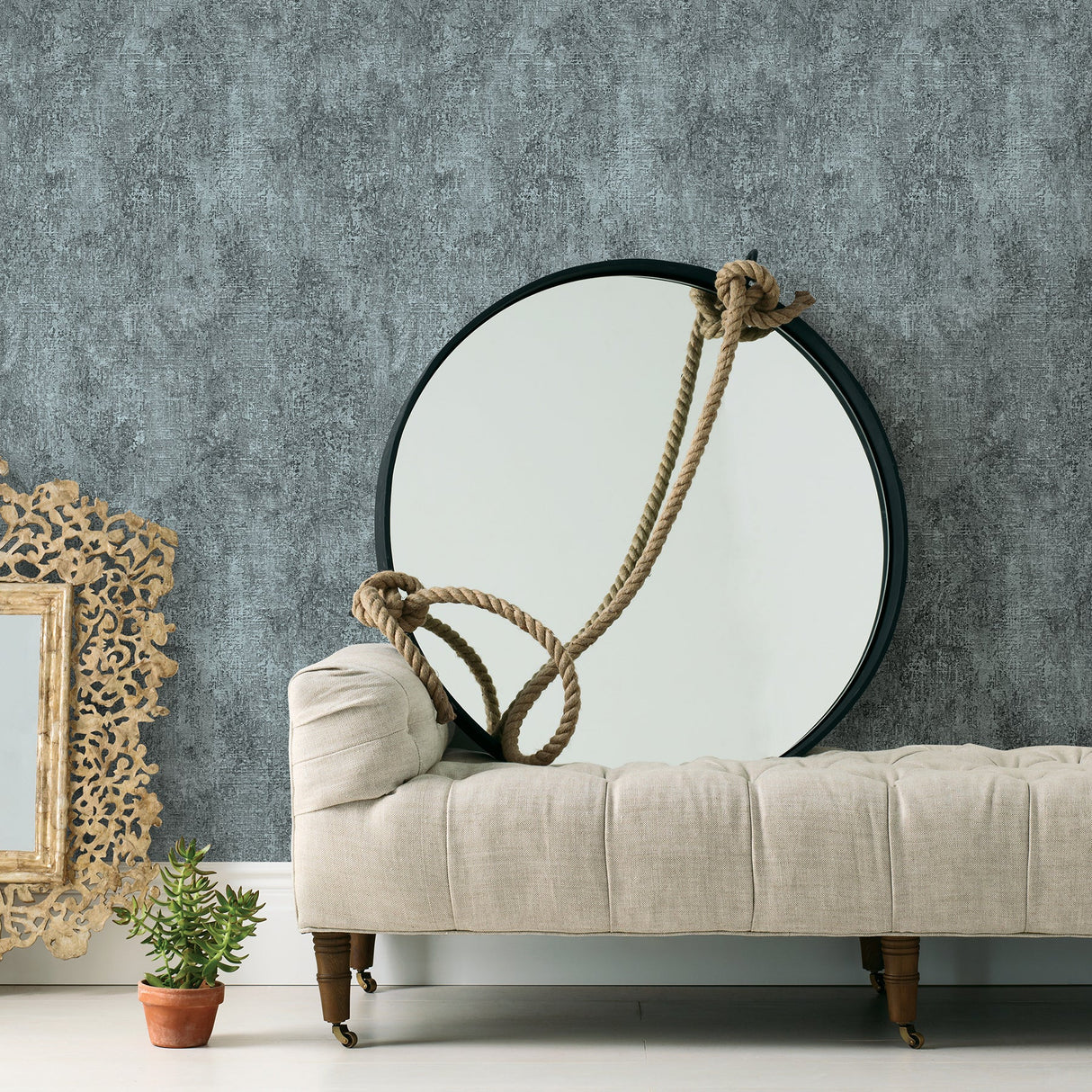 Advantage 2812-JY11204 Ariana Teal Texture Wallpaper