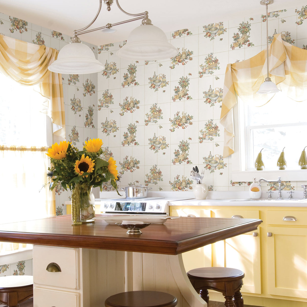 Advantage 2813-24991 Giada Off-white Fruit Basket Tile Wallpaper