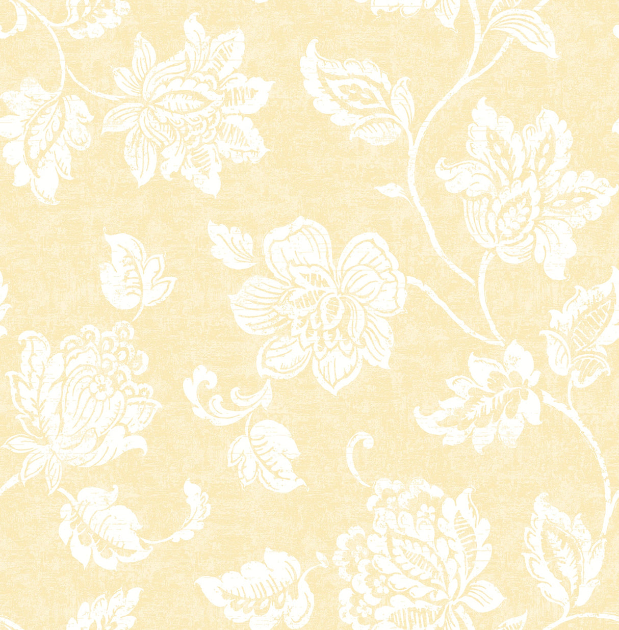 Advantage 2813-24994 Guy Light Yellow Jacobean Wallpaper