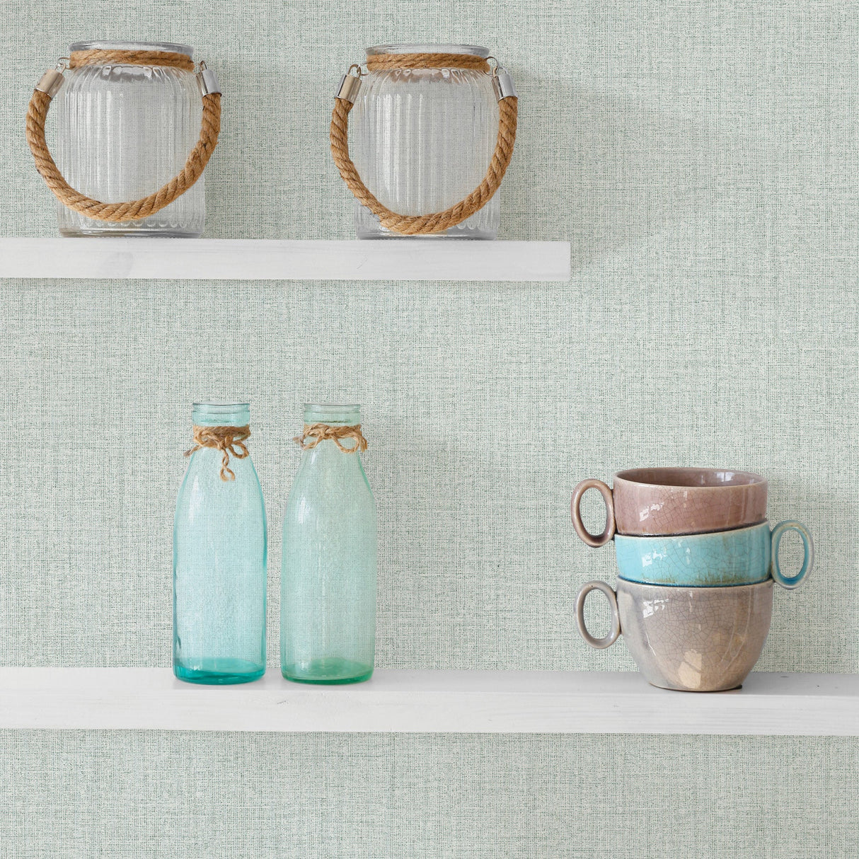 Advantage 2813-MKE-3102 Colicchio Sage Linen Texture Wallpaper