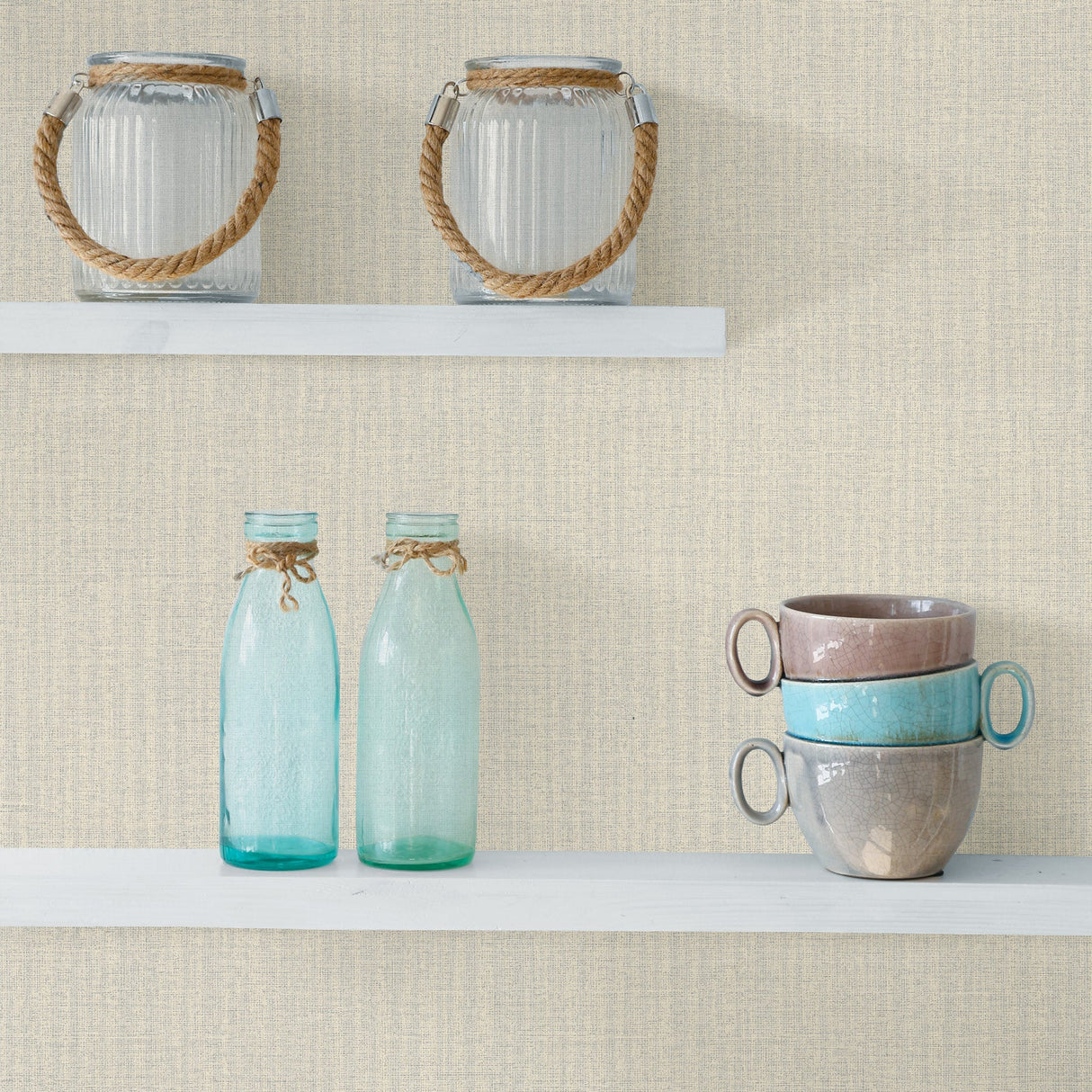 Advantage 2813-MKE-3109 Colicchio Cream Linen Texture Wallpaper