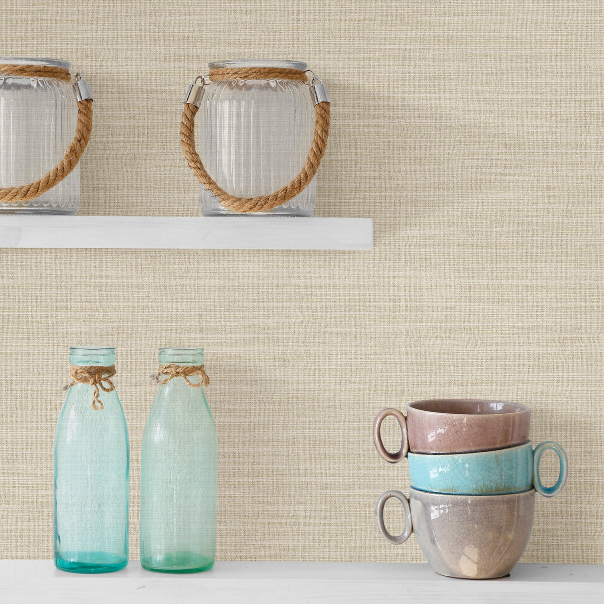 Advantage 2813-MKE-3115 Colicchio Wheat Linen Texture Wallpaper