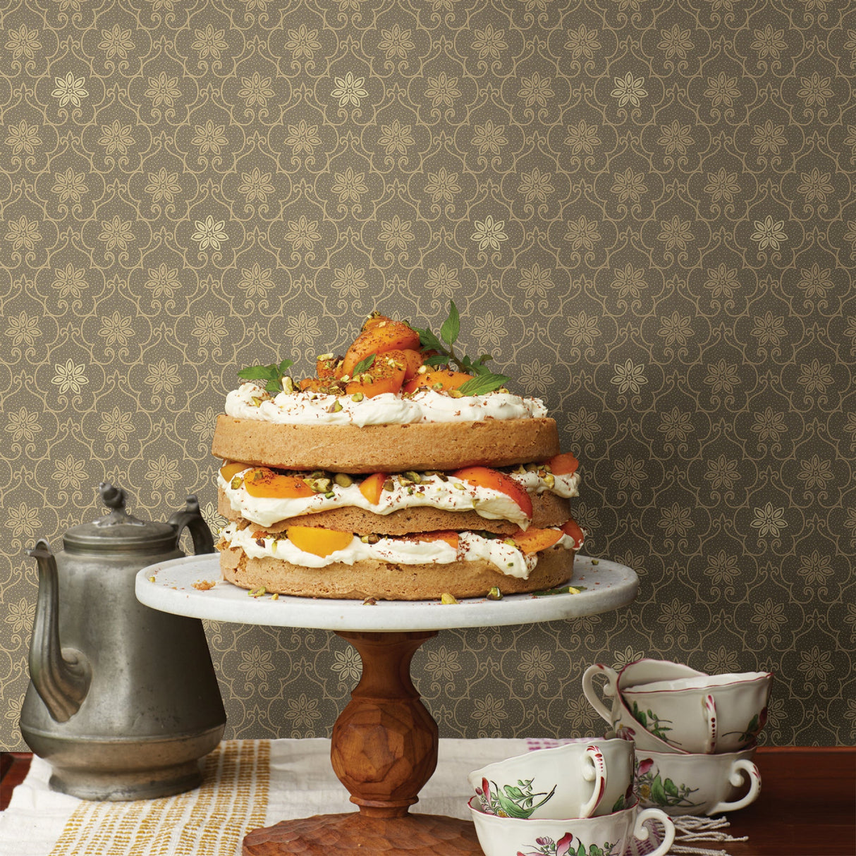 Advantage 2813-SA1-1091 Heston Brown Trellis Wallpaper