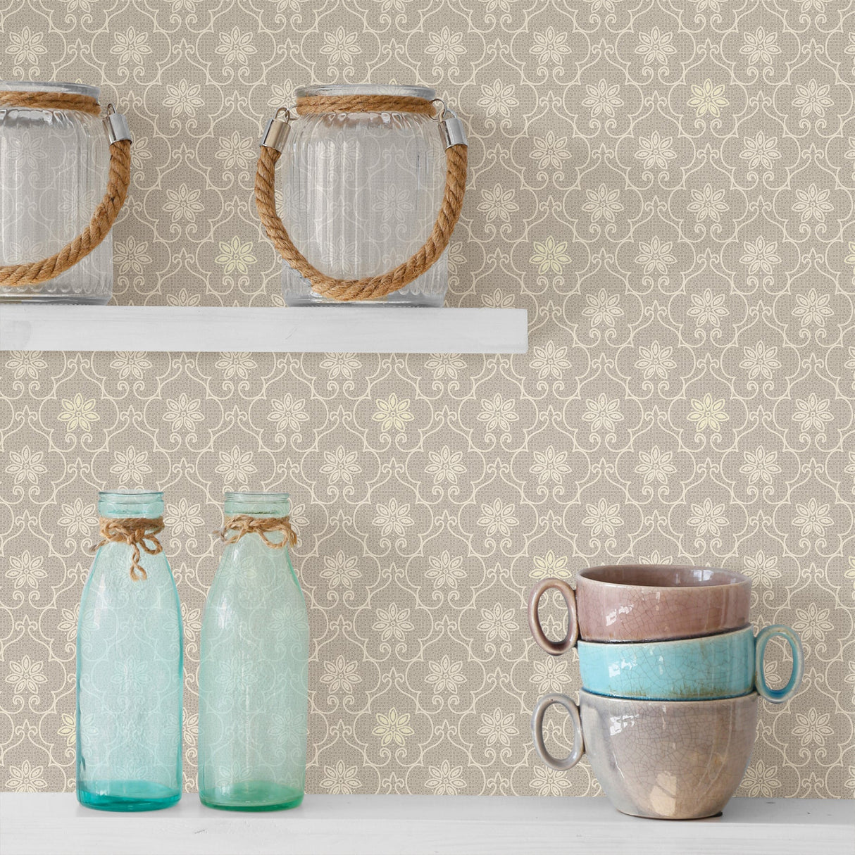 Advantage 2813-SA1-1094 Heston Grey Trellis Wallpaper