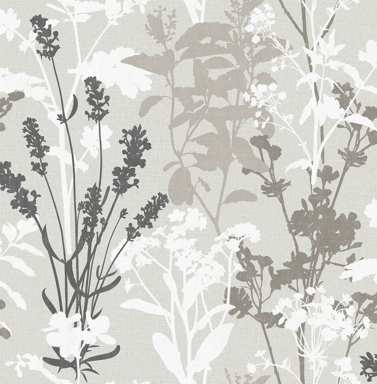 Advantage 2814-24571 Pippin Grey Wild Flowers Wallpaper