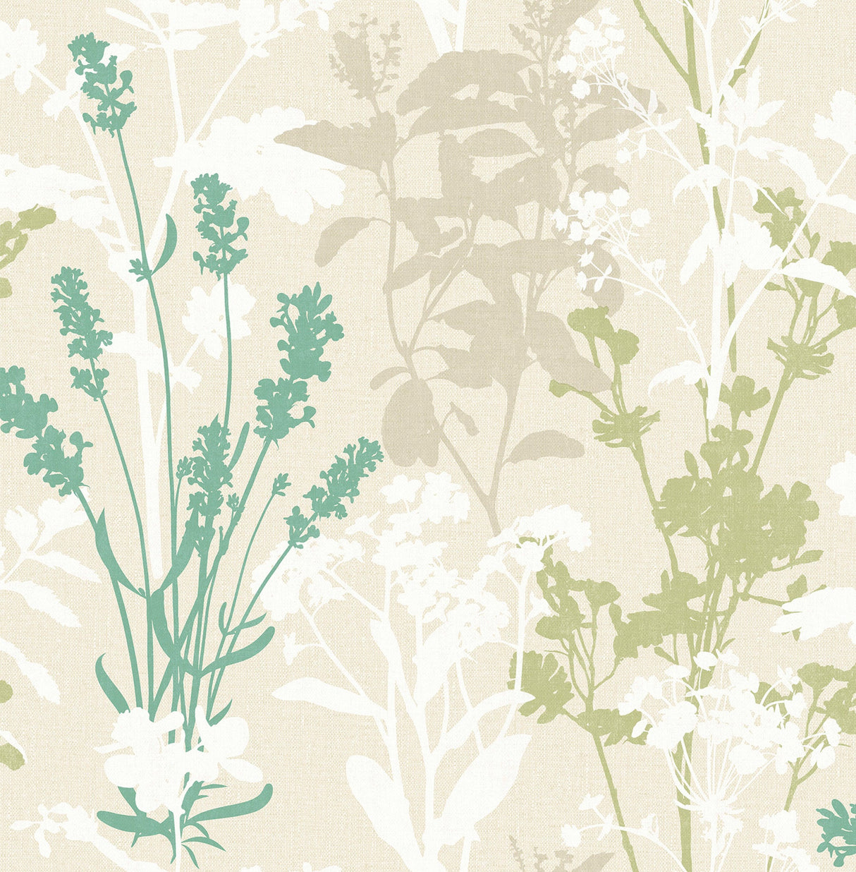 Advantage 2814-24573 Pippin Green Wild Flowers Wallpaper