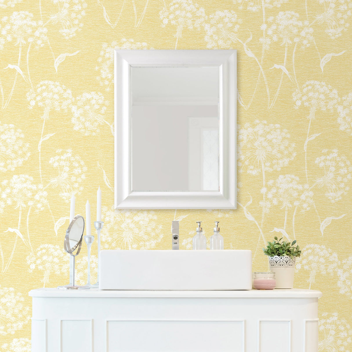 Advantage 2814-24574 Garvey Yellow Dandelion Wallpaper