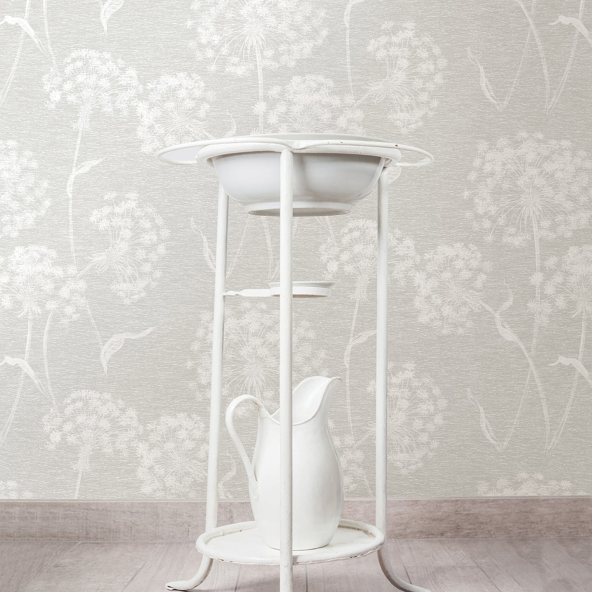 Advantage 2814-24575 Garvey Light Grey Dandelion Wallpaper