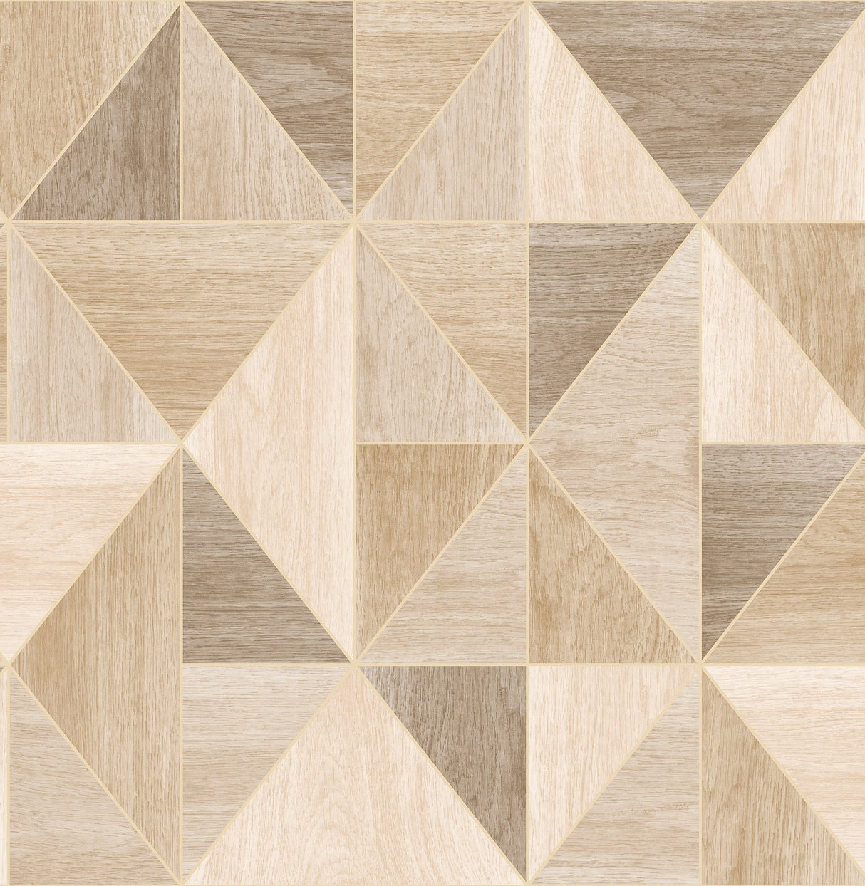 Advantage 2814-24962 Simpson Light Brown Geometric Wood Wallpaper