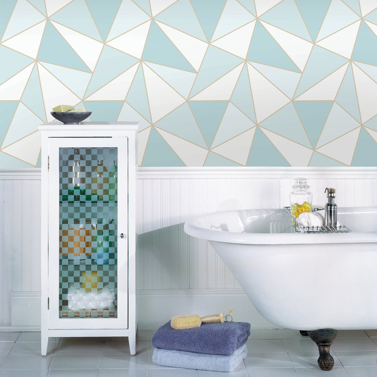 Advantage 2814-24978 Apex Blue Geometric Wallpaper