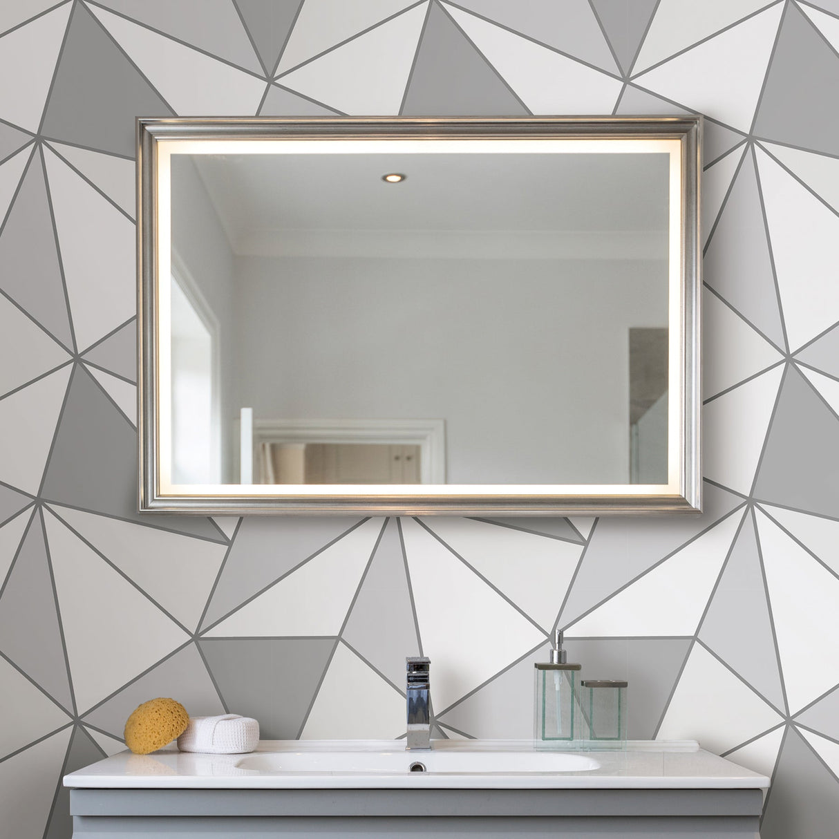 Advantage 2814-24980 Apex Grey Geometric Wallpaper