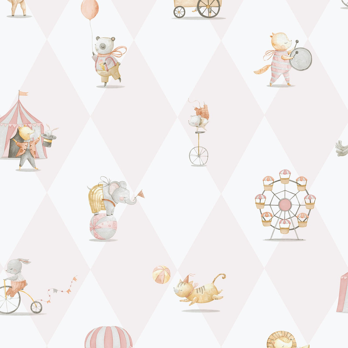 Galerie Bambino Cirque Pink Sidewall 282-1
