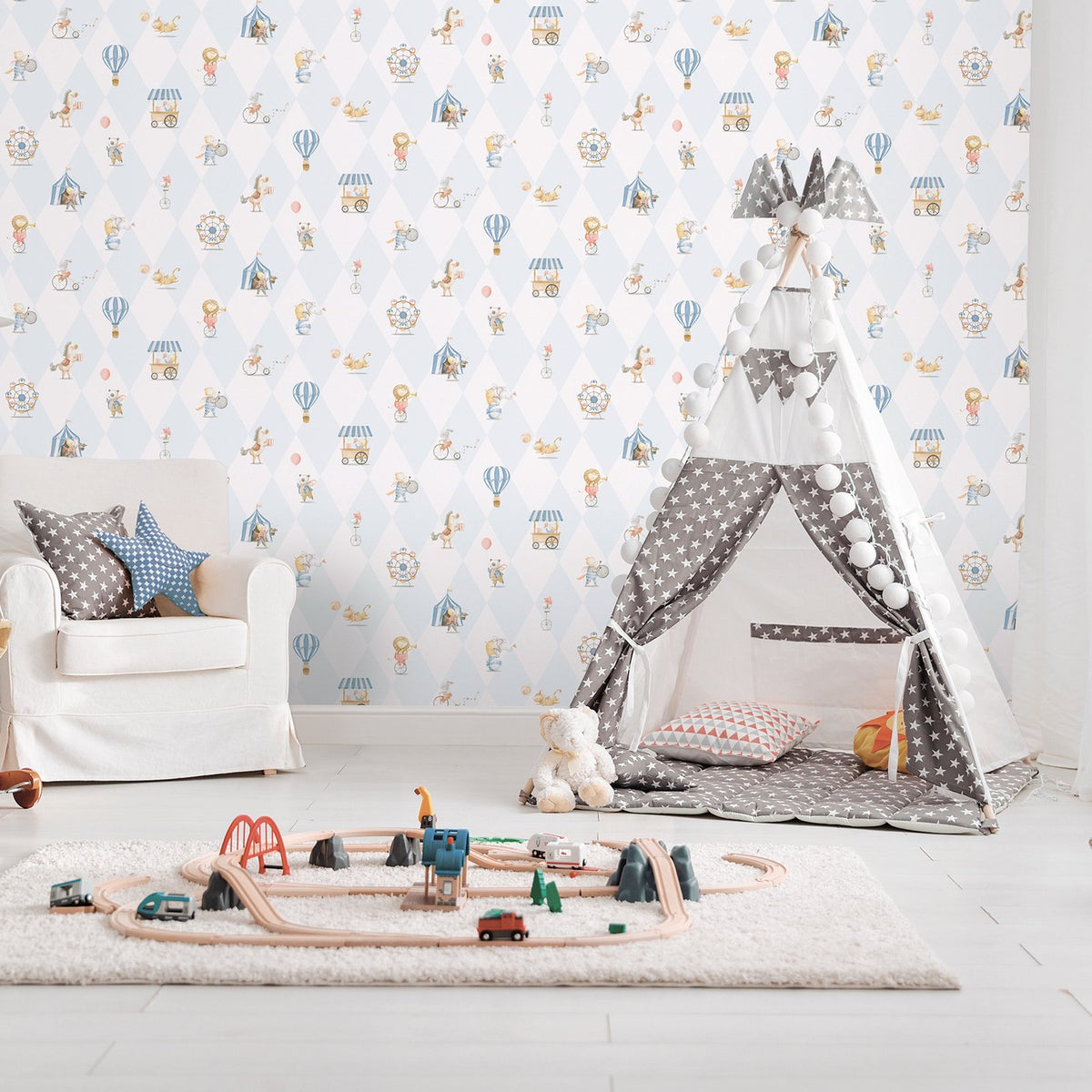 Galerie Bambino Cirque Blue Sidewall 282-2