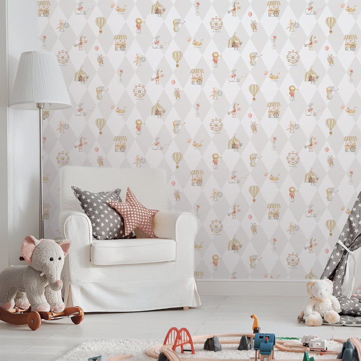 Galerie Bambino Cirque Silver Grey Sidewall 282-3