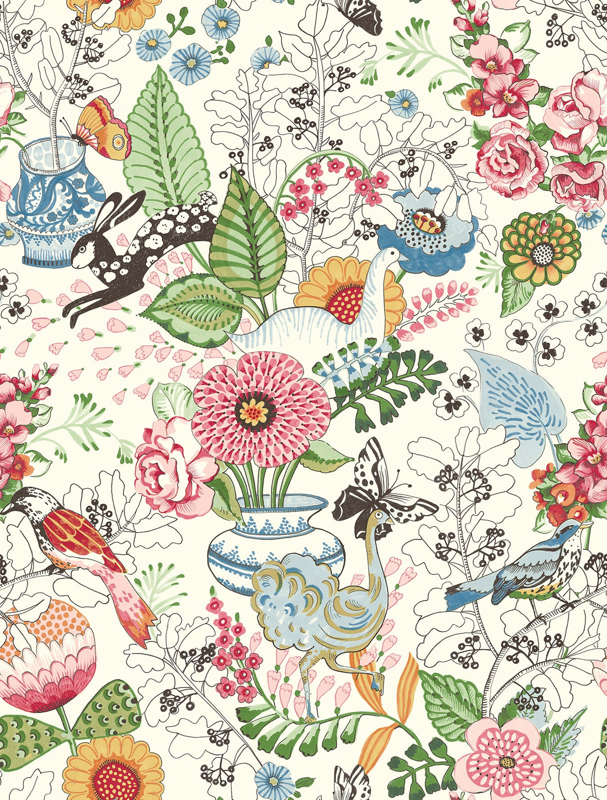 A-Street Prints 2821-12801 Whimsy Multicolor Fauna Wallpaper
